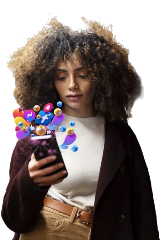 Local Service Ads 2 Woman holding phone looking at social media e1727520134868